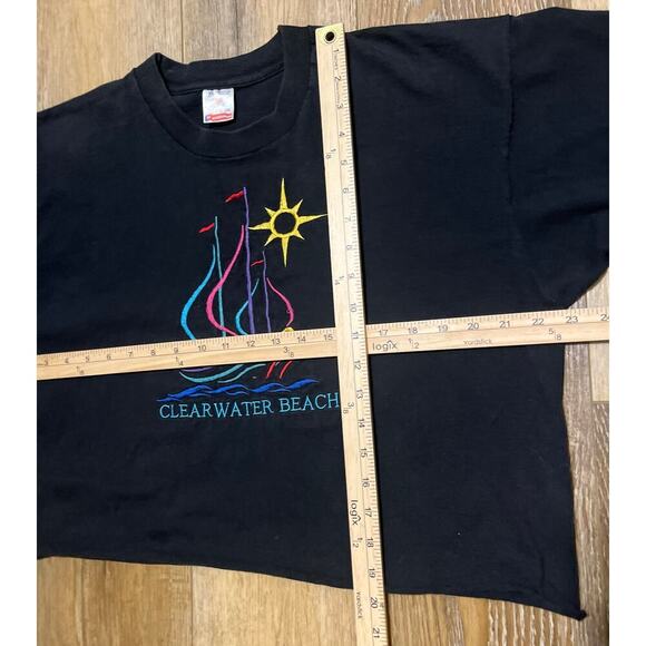 Vintage Fruit of the Loom Clearwater Beach Embroidered Crop Top Single Stitch XL - Picture 8 of 8